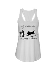 LIFE IS BETTER WITH WINE CATS AND BOOKS Ladies Flowy Tank tile