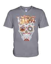 Skull Chihuahua V-Neck T-Shirt thumbnail