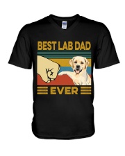 Best Lab Dad Vintage V-Neck T-Shirt tile