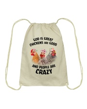 Chicken God Is Great Chickens Are Good Drawstring Bag tile