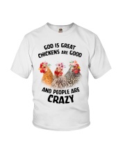Chicken God Is Great Chickens Are Good Youth T-Shirt tile