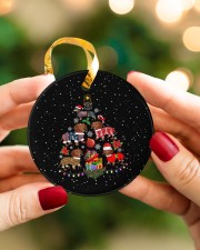 Dachshund Christmas Tree Circle ornament - single (porcelain) aos-circle-ornament-single-porcelain-lifestyles-08