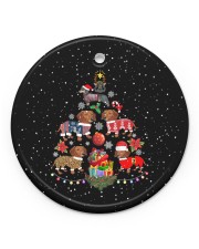 Dachshund Christmas Tree Circle ornament - single (porcelain) front