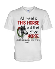 HORSE ALL I NEED IS THIS HORSE V-Neck T-Shirt tile