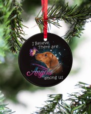 Dachshund I Believe There Are Angles Circle ornament - single (porcelain) aos-circle-ornament-single-porcelain-lifestyles-07