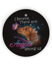 Dachshund I Believe There Are Angles Circle ornament - single (wood) thumbnail