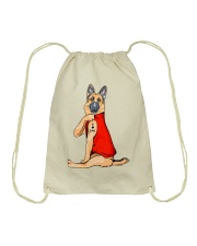 German Shepherd Red I Love Dad Drawstring Bag thumbnail