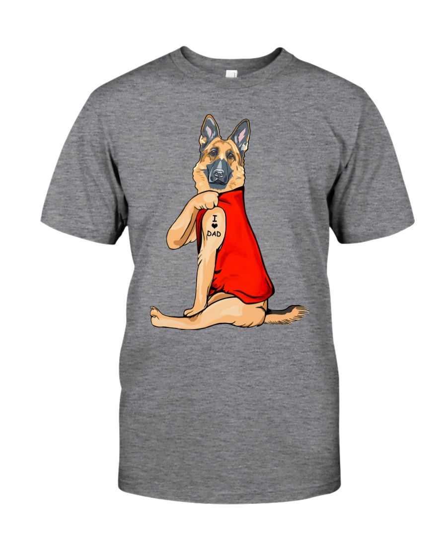 German Shepherd Red I Love Dad Classic T-Shirt