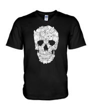 Cat Skull V-Neck T-Shirt thumbnail