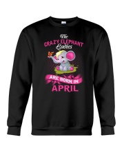 Elephant Ladies Are Born In April Crewneck Sweatshirt thumbnail