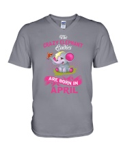 Elephant Ladies Are Born In April V-Neck T-Shirt thumbnail