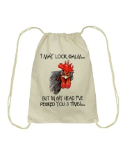 I May Look Calm Drawstring Bag tile