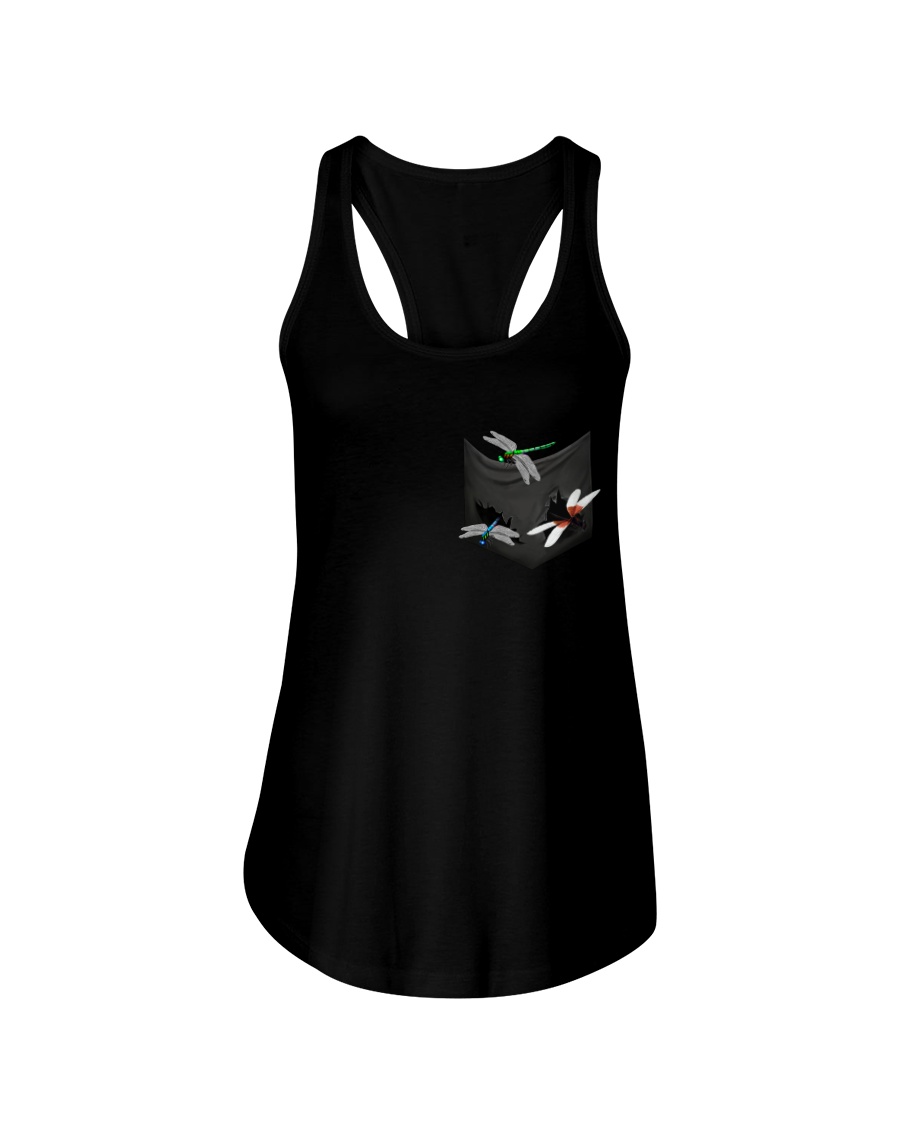 Dragonfly In Pocket Ladies Flowy Tank