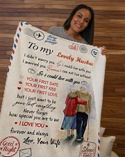 To My Husband Test Sherpa Fleece Blanket - 50" x 60" aos-sherpa-fleece-blanket-50x60-lifestyle-front-09b