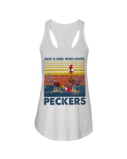 Chicken Just A Girl Ladies Flowy Tank tile