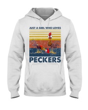 Chicken Just A Girl Hooded Sweatshirt tile