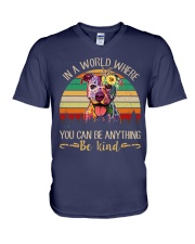 Pitbull In A World V-Neck T-Shirt thumbnail