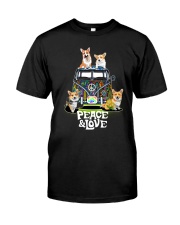 Pembroke Welsh Corgi - Peace and Love Classic T-Shirt front