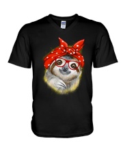 Sloth Beauty V-Neck T-Shirt thumbnail