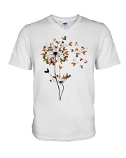 Chicken Dandelion V-Neck T-Shirt tile