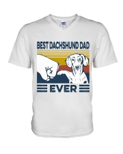 Best Dachshund Dad V-Neck T-Shirt tile