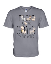 I love all the goats V-Neck T-Shirt thumbnail