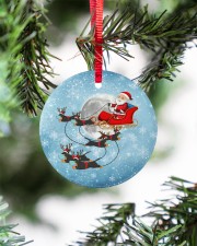 Dachshund Santa Clause Circle ornament - single (porcelain) aos-circle-ornament-single-porcelain-lifestyles-07