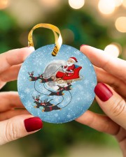 Dachshund Santa Clause Circle ornament - single (porcelain) aos-circle-ornament-single-porcelain-lifestyles-08