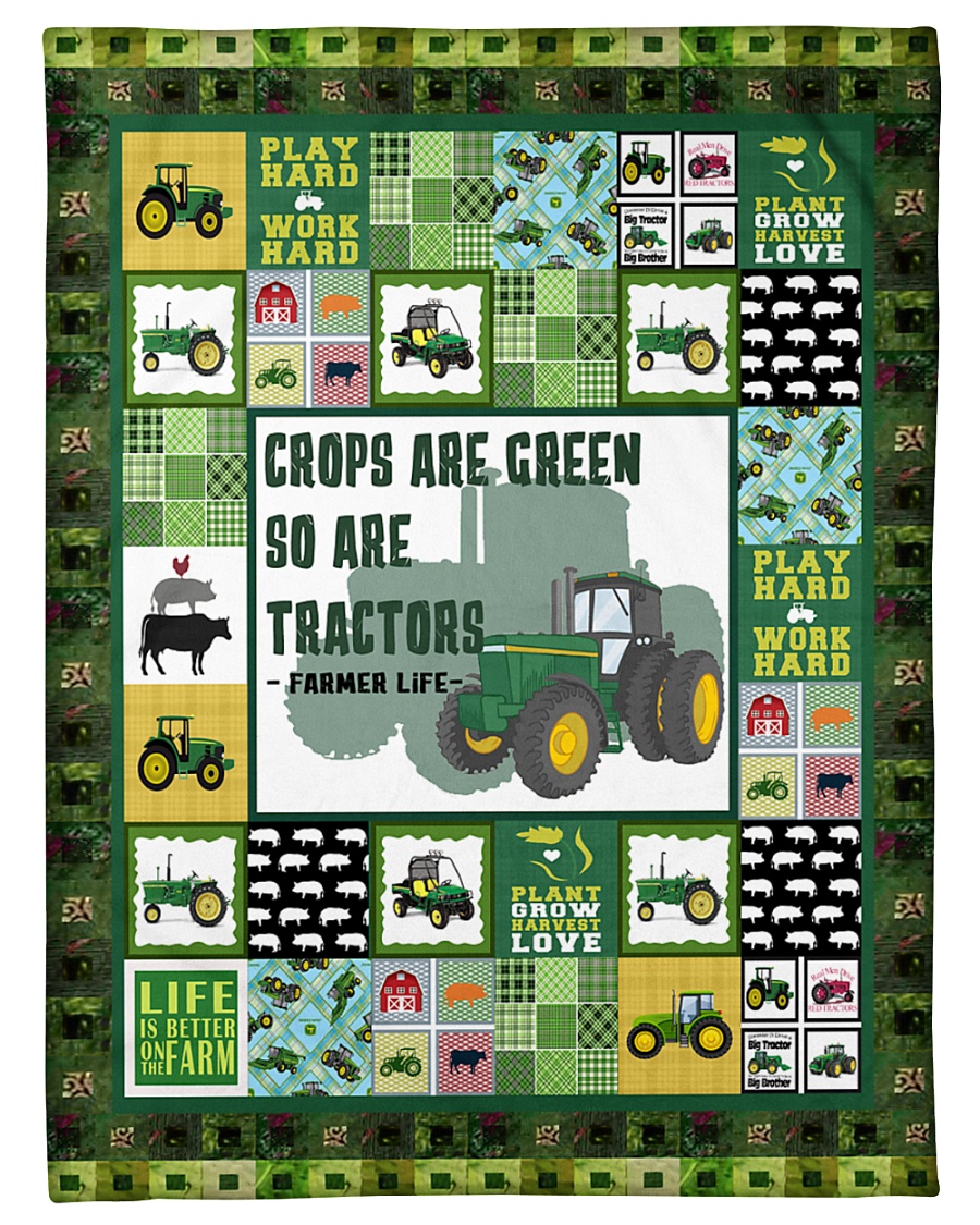 Tractor Funny Crop Are Green Graphic Design Small Fleece Blanket - 30" x 40"