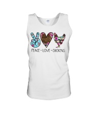 Chicken Peace Love Unisex Tank tile