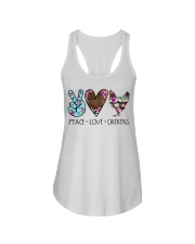 Chicken Peace Love Ladies Flowy Tank tile