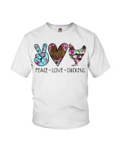 Chicken Peace Love Youth T-Shirt tile