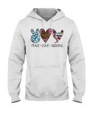 Chicken Peace Love Hooded Sweatshirt tile