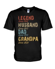 Father Legend Husband Dad Grandpa V-Neck T-Shirt tile