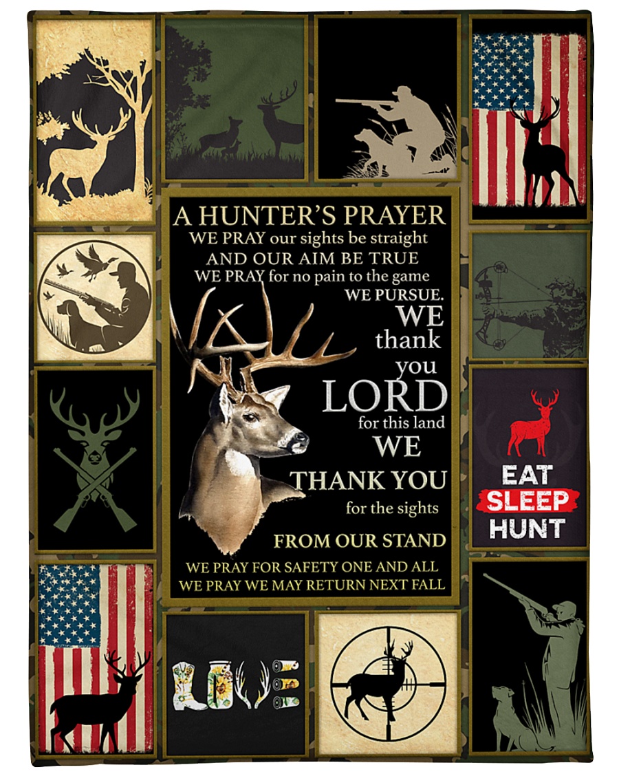 Deer A Hunter's Prayer Large Fleece Blanket - 60" x 80"