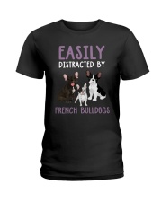 Easily Distracted By French BulldogS Ladies T-Shirt thumbnail