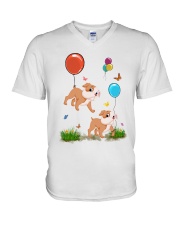 Pitbull Balloons V-Neck T-Shirt tile
