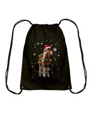Horse Christmas Light Santa Hat Merry Xmas Drawstring Bag tile