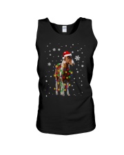 Horse Christmas Light Santa Hat Merry Xmas Unisex Tank tile