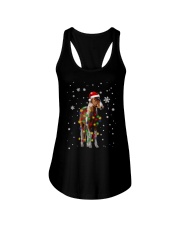 Horse Christmas Light Santa Hat Merry Xmas Ladies Flowy Tank tile