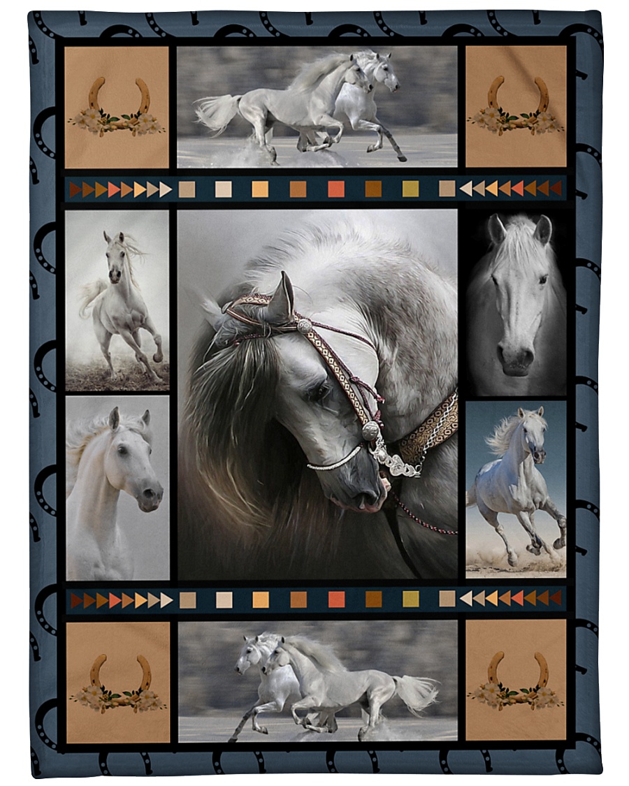 Horse Funny Blanket Beauty Graphic Design Large Fleece Blanket - 60" x 80"