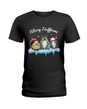 CAT MERRY FLUFFMAS Ladies T-Shirt tile