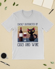Easily Distracted By Cats And Wine Classic T-Shirt lifestyle-mens-crewneck-front-19