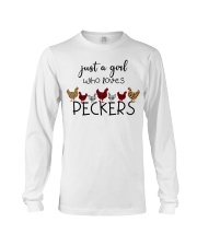 JUST A GIRL WHO LOVES PECKERS Long Sleeve Tee tile