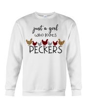 JUST A GIRL WHO LOVES PECKERS Crewneck Sweatshirt tile