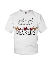 JUST A GIRL WHO LOVES PECKERS Youth T-Shirt tile