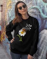 Dog Daisy Butterfly Crewneck Sweatshirt lifestyle-unisex-sweatshirt-front-3