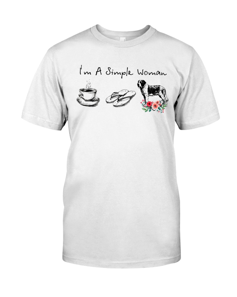 A Simplw Woman Loves Saint Bernard Classic T-Shirt