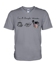 A Simplw Woman Loves Saint Bernard V-Neck T-Shirt thumbnail