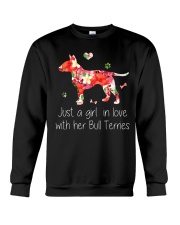 A Girl Love Bull Terrier Crewneck Sweatshirt thumbnail